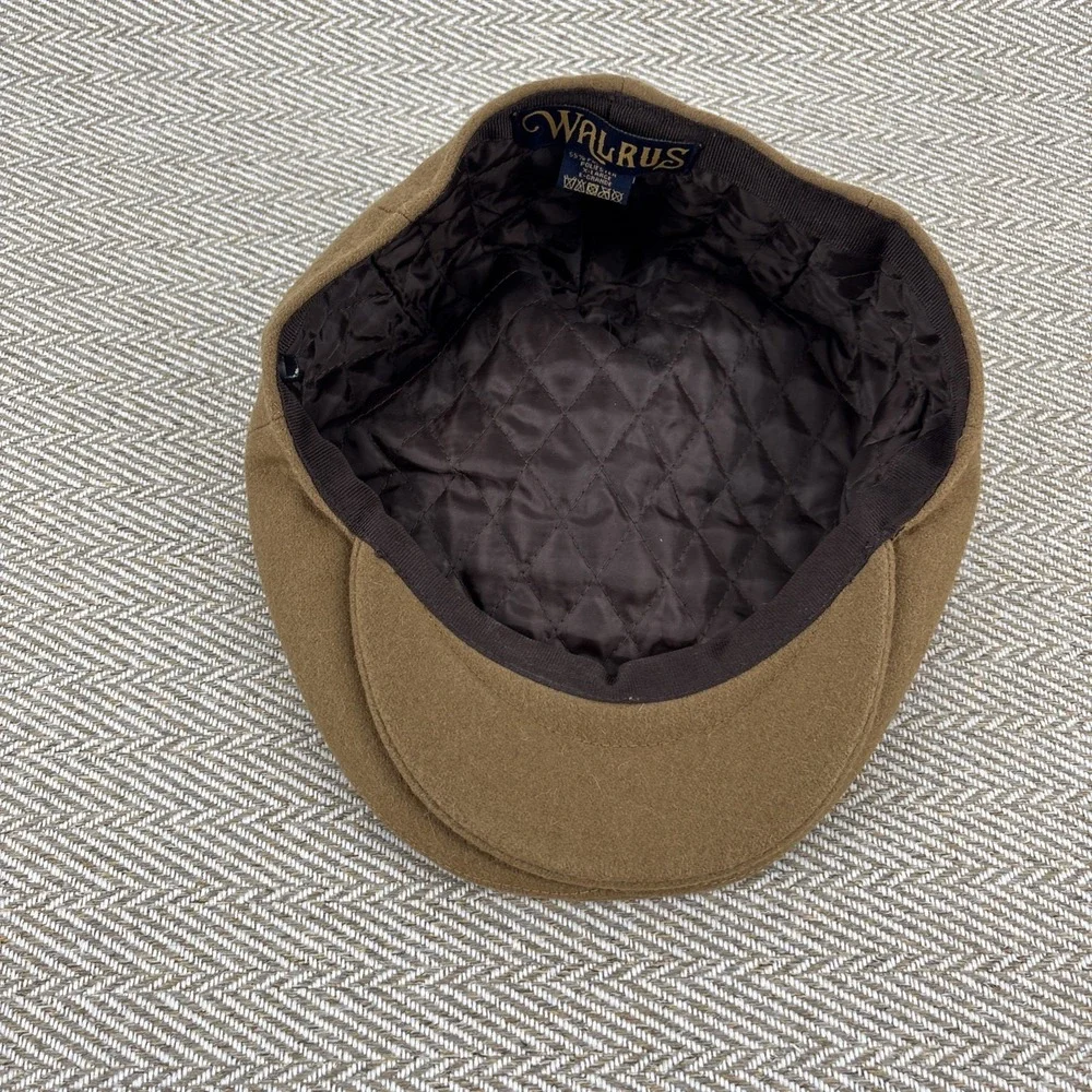 Walrus Brand Hats Wool Cap Snap Br. Quilted Interior Camel XL